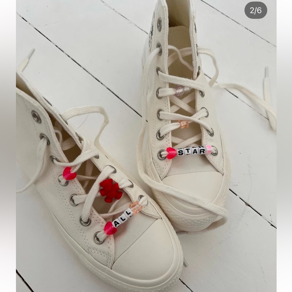 Converse platform sneakers with charms